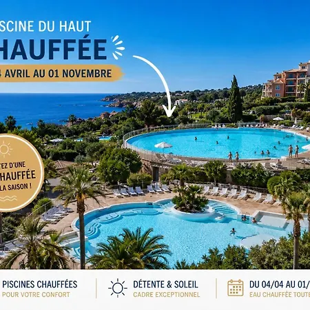 Classe Premium Cap Esterel Fh007 Jardin Privatif Clos Terrasse Vue Piscine Chauffee Climatisation Parking 아파트 Saint-Raphaël