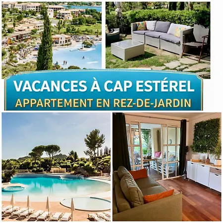 Classe Premium Cap Esterel Fh007 Jardin Privatif Clos Terrasse Vue Piscine Chauffee Climatisation Parking 아파트 *